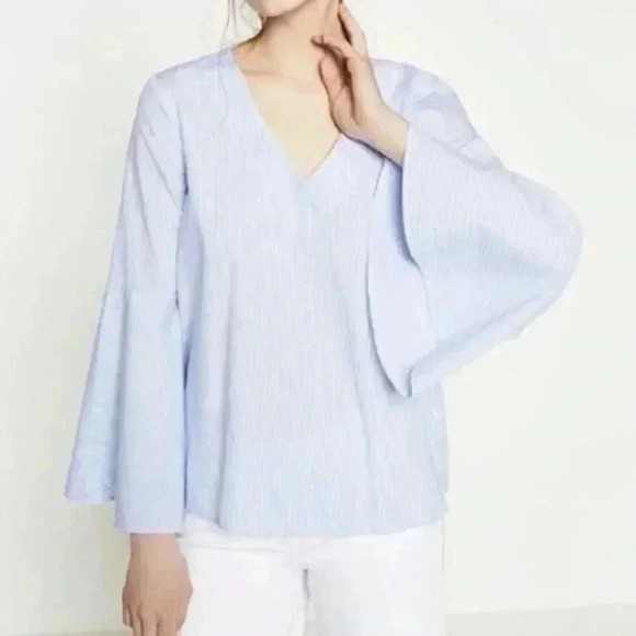 Zara Premium Collection Bell Sleeve Blouse Size Large - Picture 1 of 7